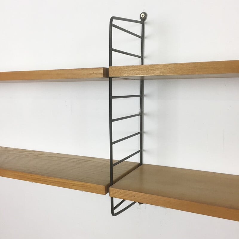 Large String ash wall unit, Nisse STRINNING - 1960s