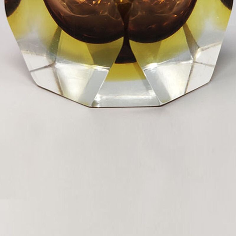 Vintage Prodotti amber table lighter in Murano Sommerso glass by Flavio Poli for Seguso, Italy 1960s