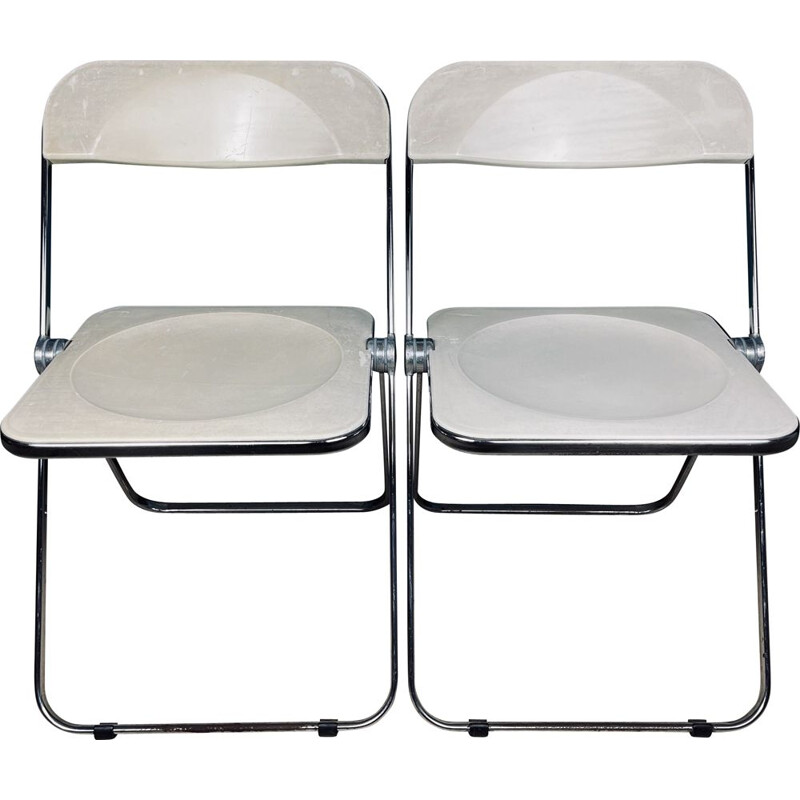 Pair of vintage folding chairs by Giancarlo Piretti for Castelli, Italy 1970