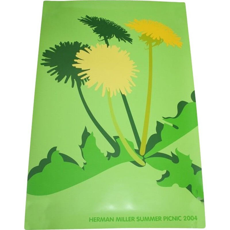 Vintage dandelions poster by Steve Frykholm for Herman Miller, 2004