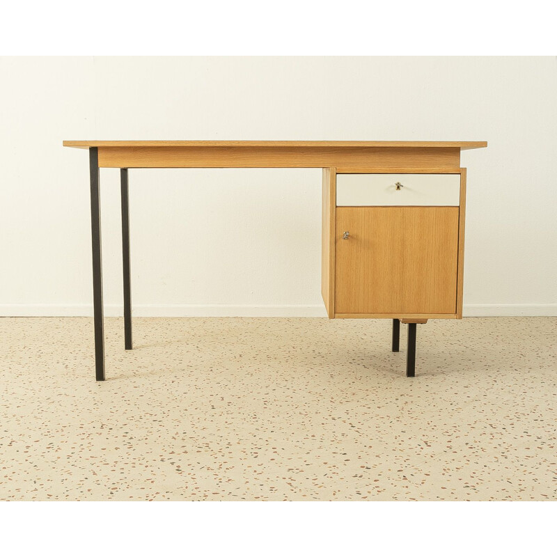Vintage ash wood desk by Ge-el Möbel, Germany 1960