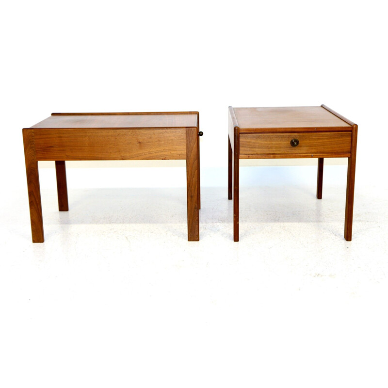 Pair of vintage walnut night stands, Sweden 1960