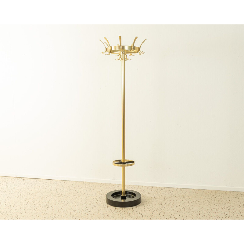 Vintage brass coat rack, Germany 1950s