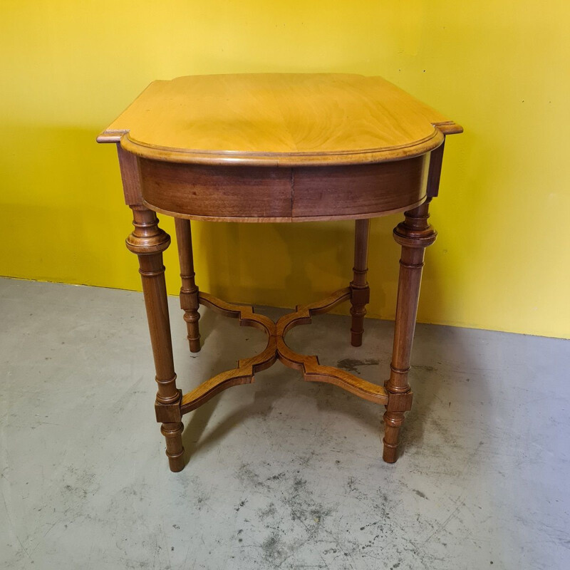 Dutch vintage nutwood wooden table