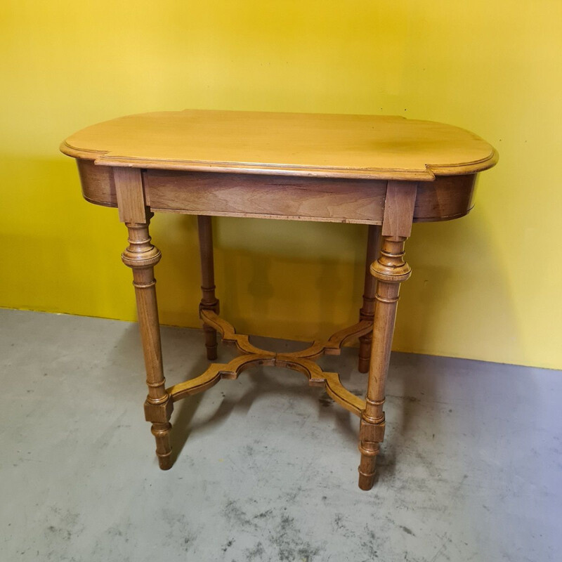 Dutch vintage nutwood wooden table