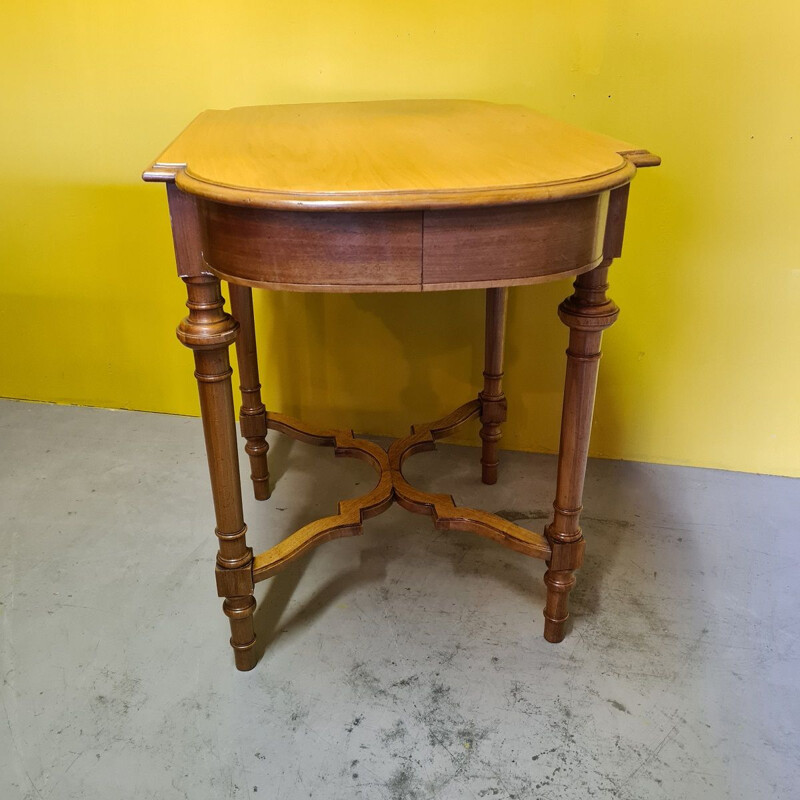 Dutch vintage nutwood wooden table
