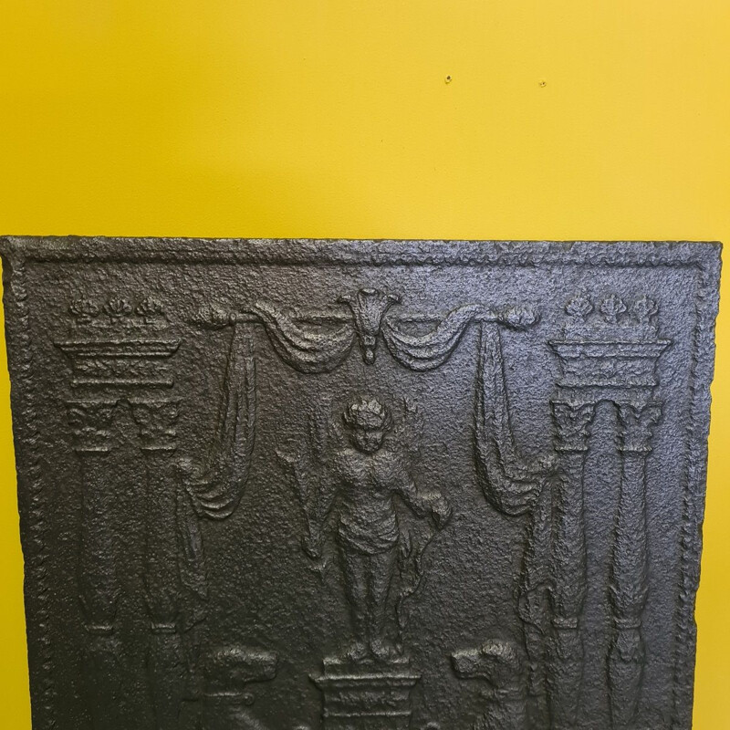 Vintage cast iron fireback from the French Empire period