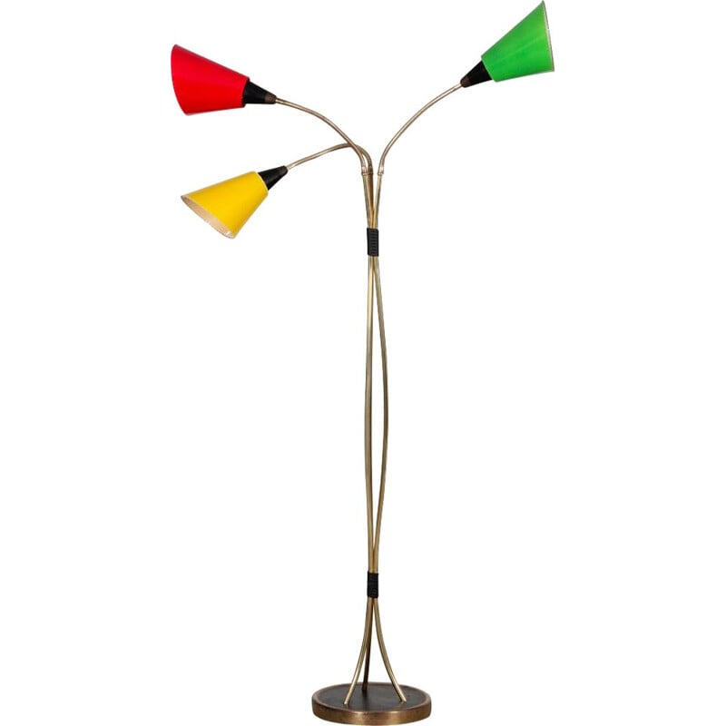 Lampadaire vintage en métal et plastique, 1960