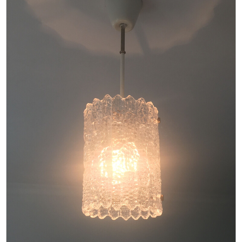 Mid-century Scandinavian brass & glass pendant lamp by Carl Fagerlund, Sweden 1960s