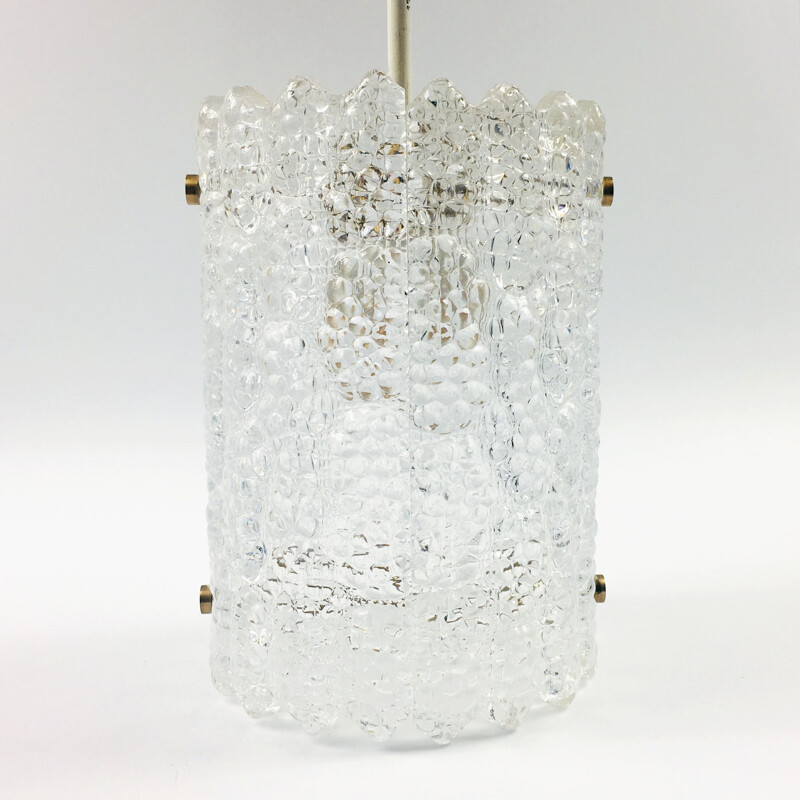 Mid-century Scandinavian brass & glass pendant lamp by Carl Fagerlund, Sweden 1960s