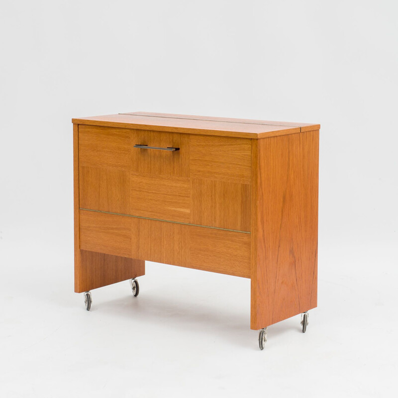 Vintage bar trolley in teak, 1960s