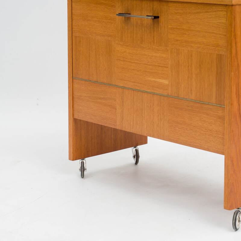 Vintage teakhouten bar cart, 1960