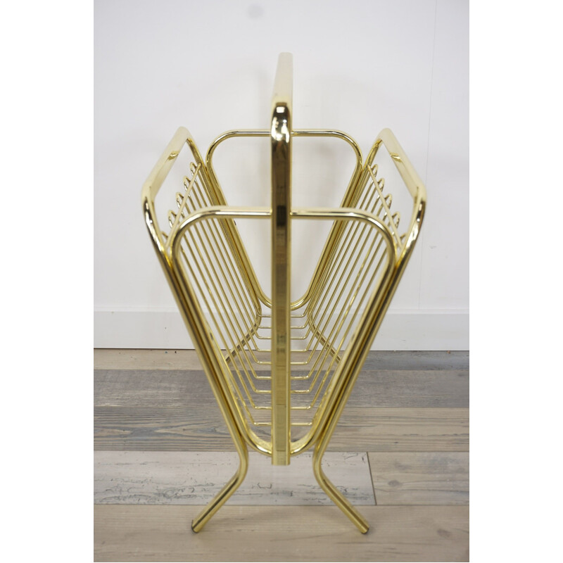 Vintage brass magazine rack