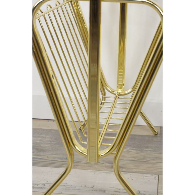 Vintage brass magazine rack