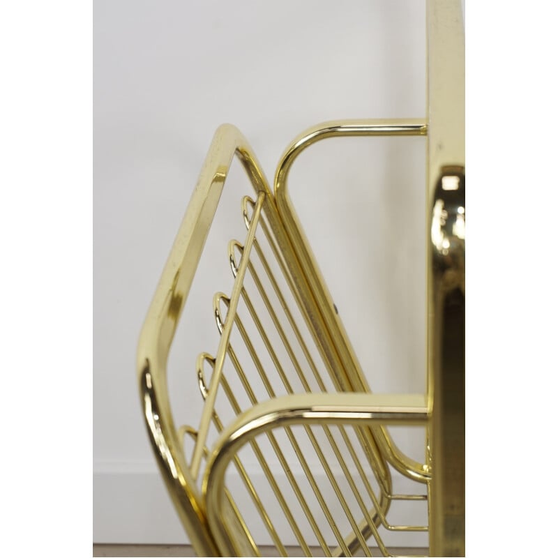 Vintage brass magazine rack