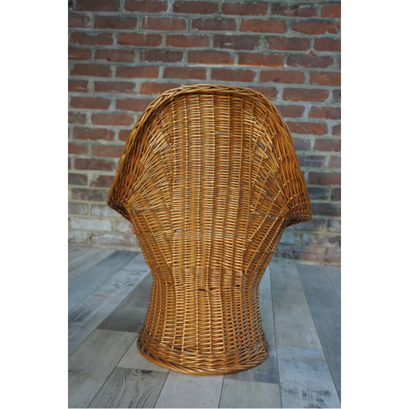 Vintage wicker basket chair for children by Wim Den Boon for Rohe, 1960