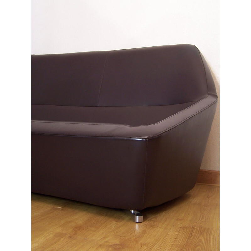 Vintage leather sofa by François Bauchet for Cinna