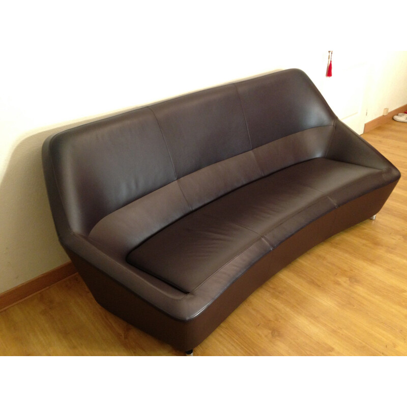 Vintage leather sofa by François Bauchet for Cinna