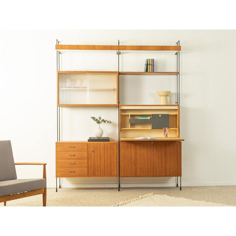 Vintage Omnia walnut shelving system by Hilker, Germany 1950s