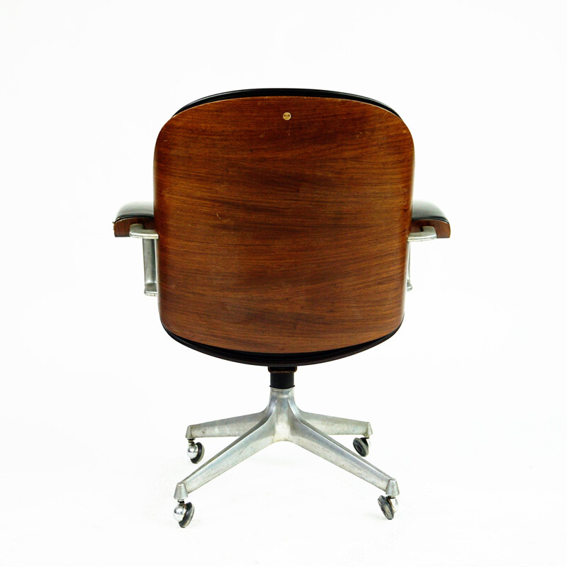 Cadeira de escritório Vintage Rosewood de Ico Parisi para Mim Roma, Itália 1950