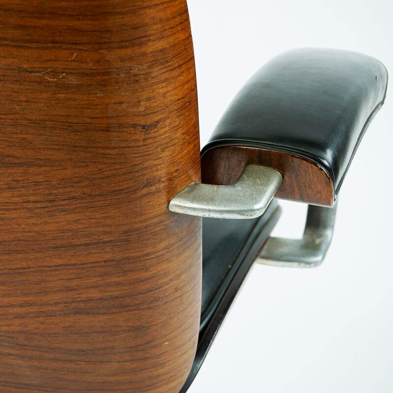 Vintage rosewood office chair by Ico Parisi for Mim Roma, Italy 1950