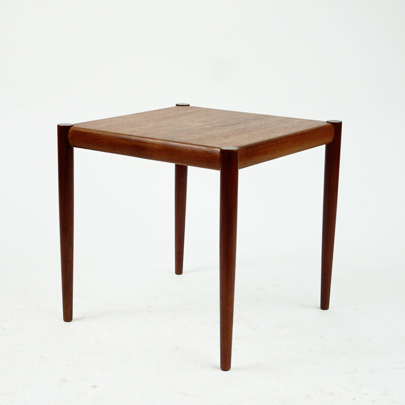 Vintage Scandinavian square teak side table, Denmark 1960s