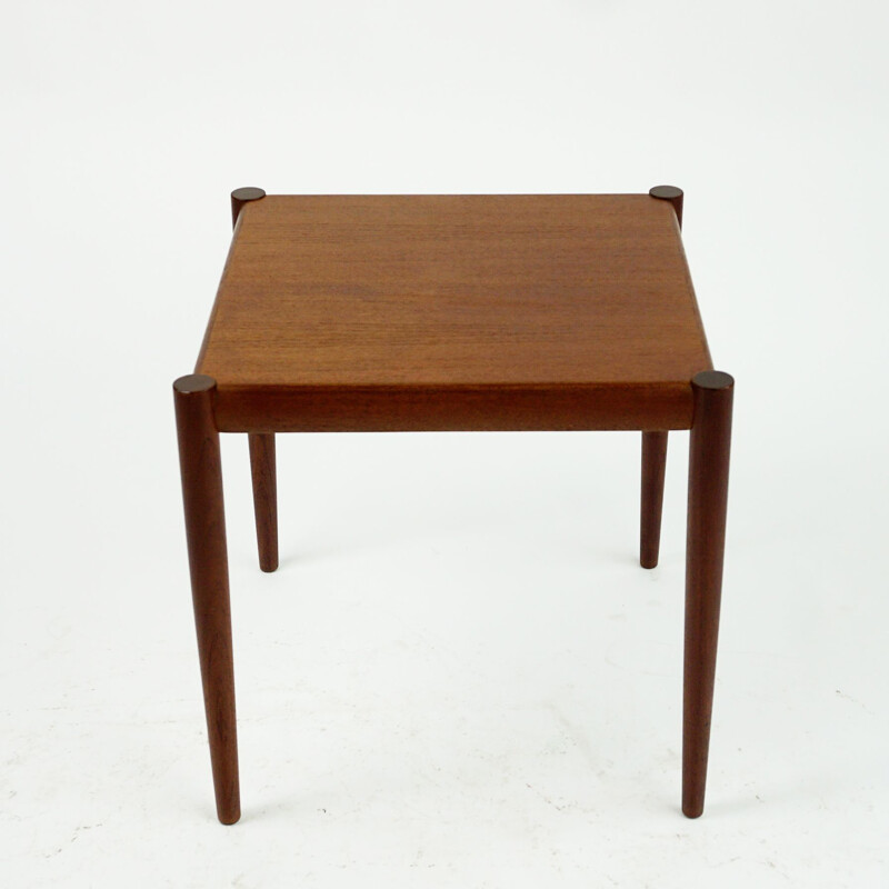 Vintage Scandinavian square teak side table, Denmark 1960s