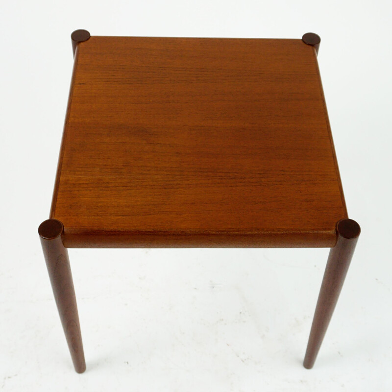 Vintage Scandinavian square teak side table, Denmark 1960s