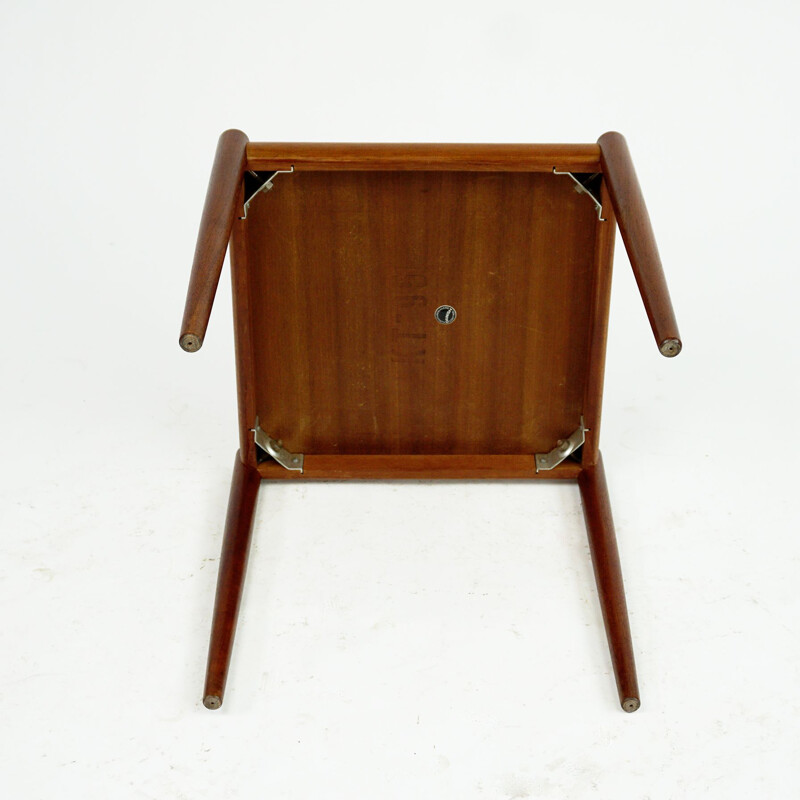 Vintage Scandinavian square teak side table, Denmark 1960s