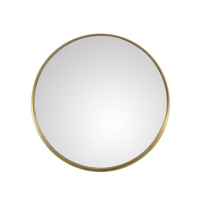 Specchio rotondo in ottone vintage