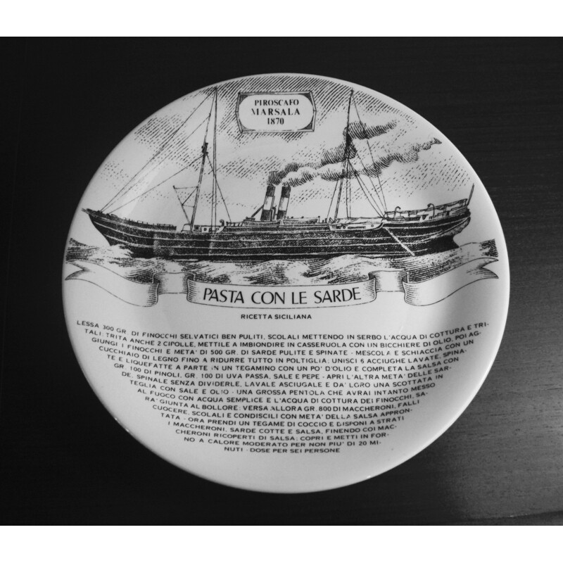 Set of 4 Fornasetti "Florio fleet" wall plates, Piero FORNASETTI - 1960s