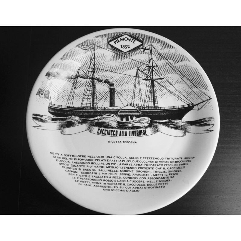 Set of 4 Fornasetti "Florio fleet" wall plates, Piero FORNASETTI - 1960s