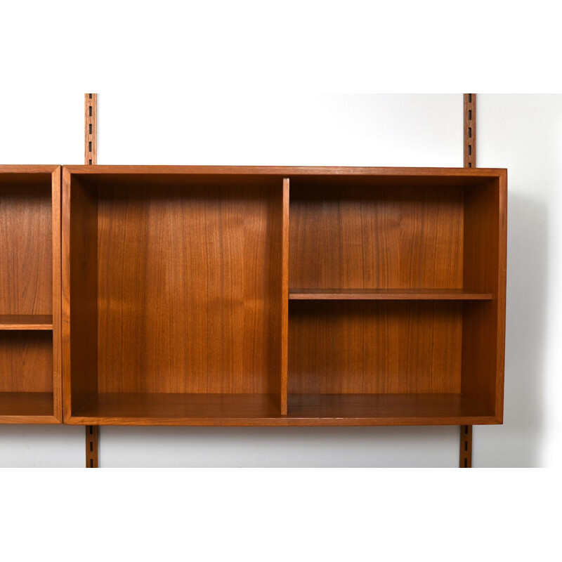 Vintage teak wall system shelf by Kai Kristiansen for Feldballes Møbelfabrik, 1960s