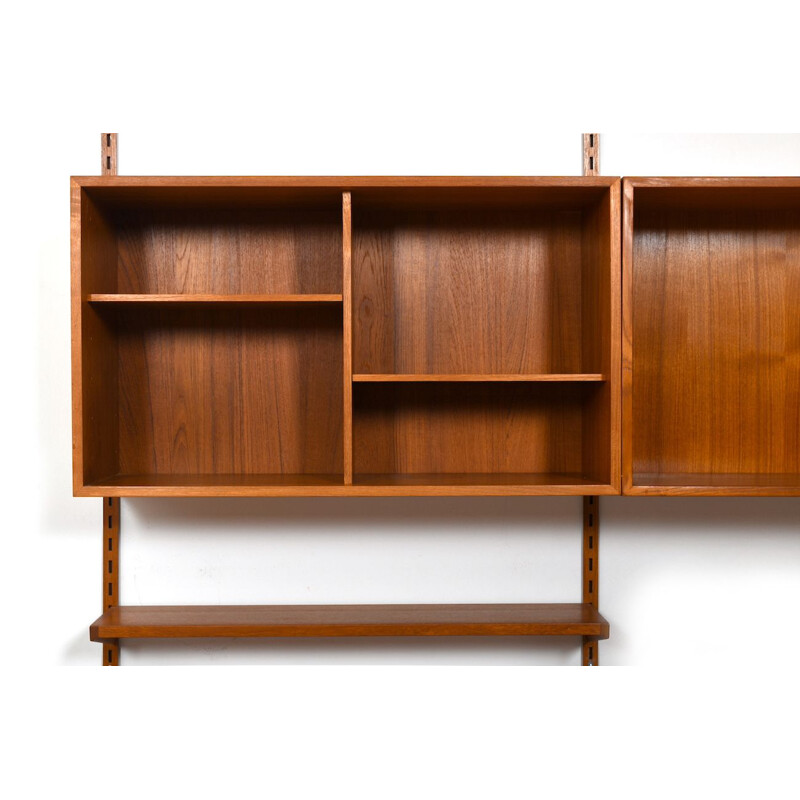 Vintage teak wall system shelf by Kai Kristiansen for Feldballes Møbelfabrik, 1960s