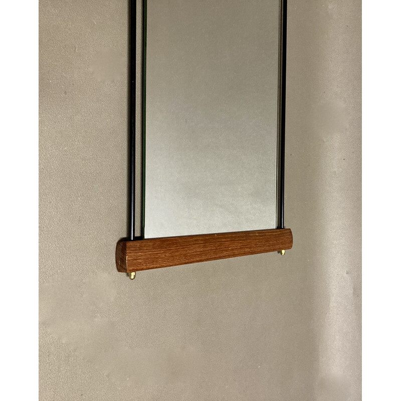 Vintage Scandinavian coat rack and mirror, 1950s