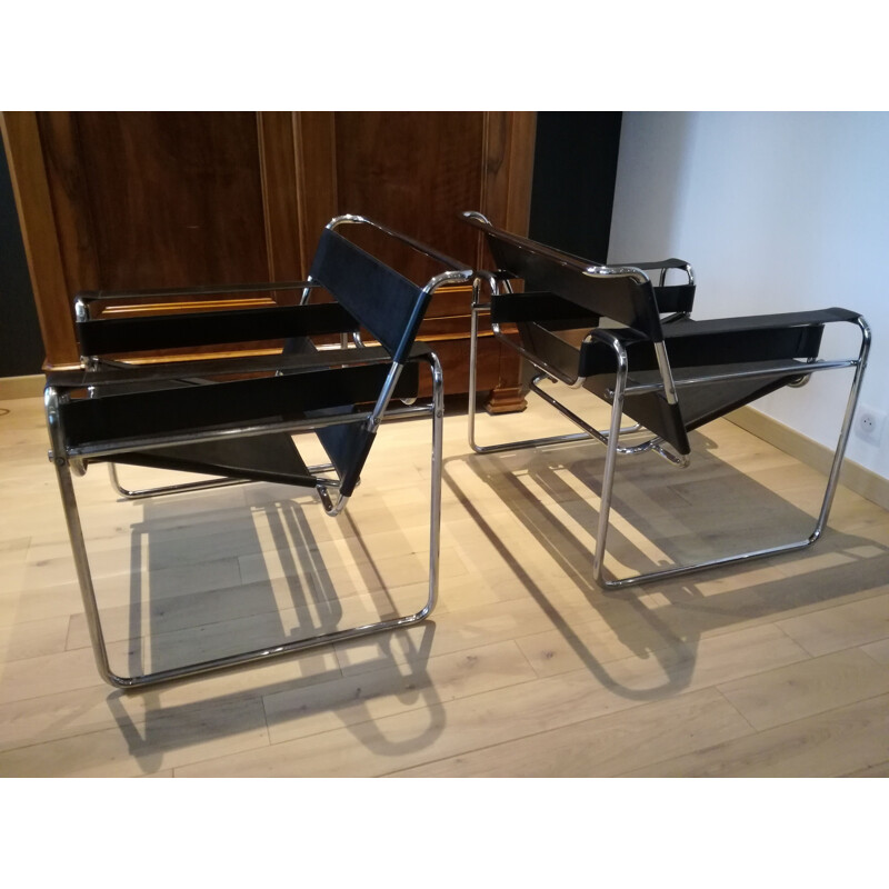 Paire de fauteuils "Wassily" vintage, Marcel BREUER - 1980