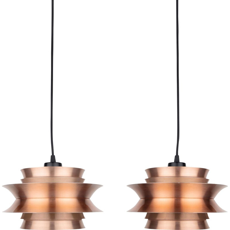 Pair of vintage pendant lamps Trava by Carl Thore for Granhaga, 1963