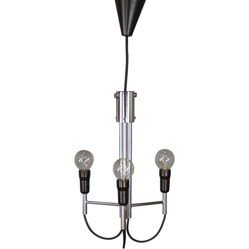Vintage chrome-plated pendant lamp, Italy 1960