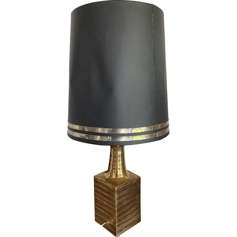 Vintage-Lampe aus vergoldeter Keramik von Aldo Londi für Bitossi, Italien