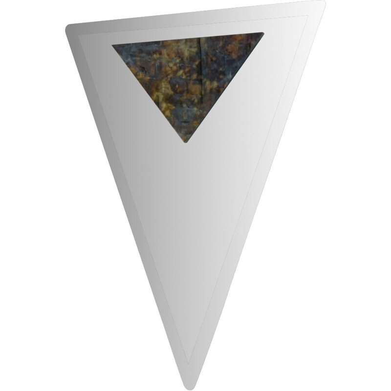 Vintage art deco bevelled and triangular mirror