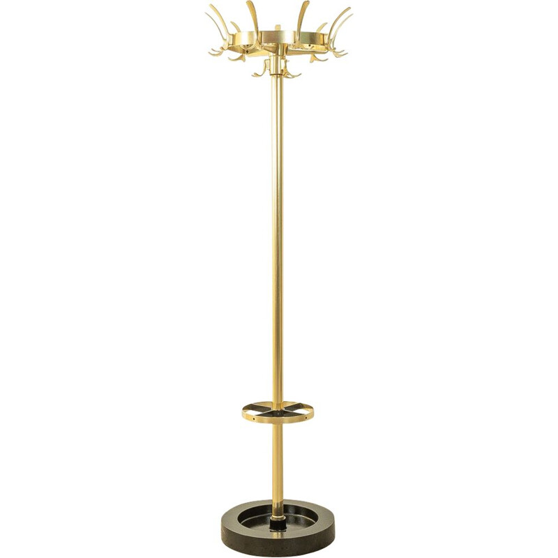 Vintage heavy brass coat rack, 1950s