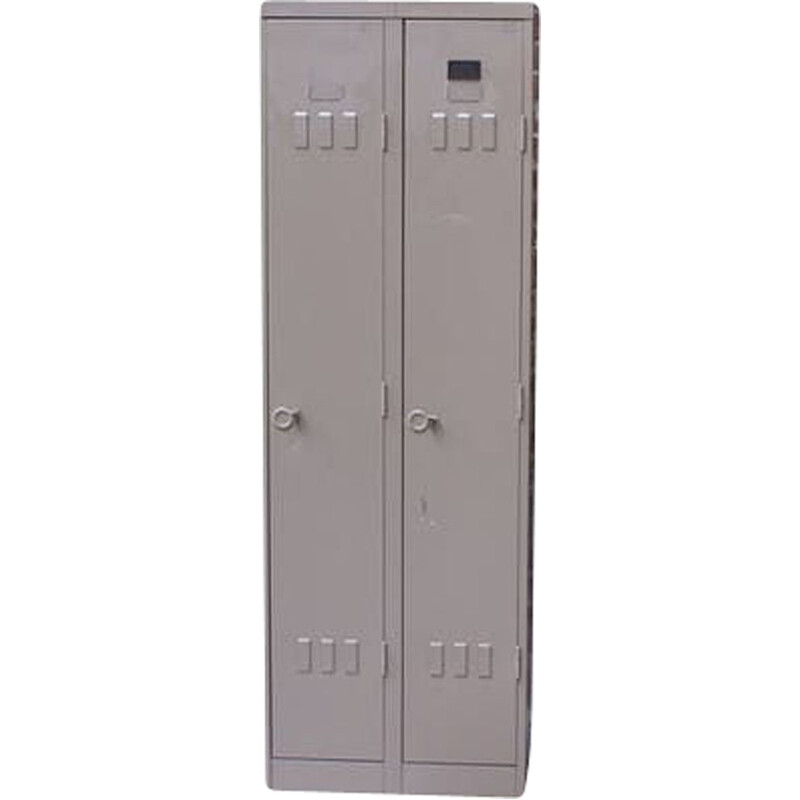 Vintage metal locker with 2 doors