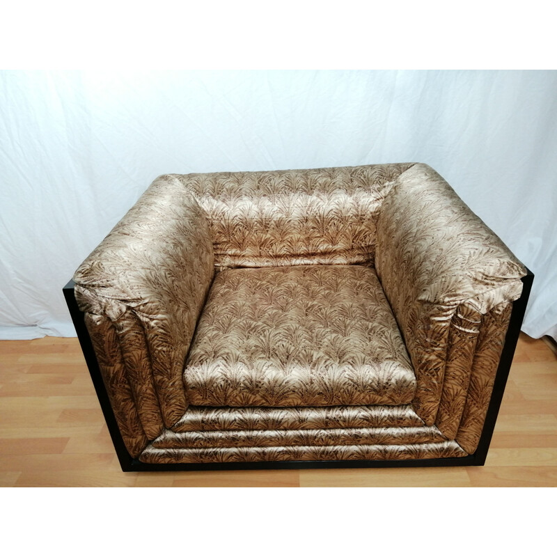 Vintage silk armchair by Pierre Cardin, 1970s-1980s