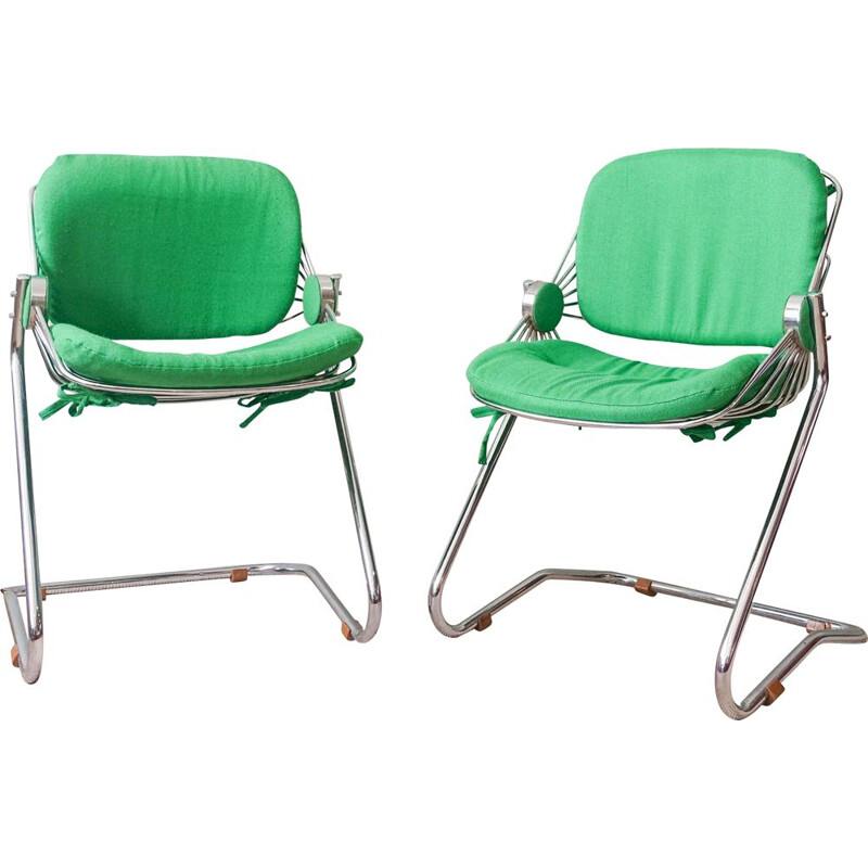Paire de chaises vintage - acier tubulaire