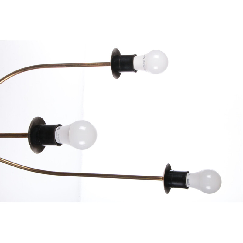 Vintage floor lamp with three Sissal shades, Germany 1960s