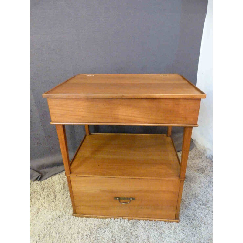 Small drawing desk and cabinet in cherry wood - 1930s