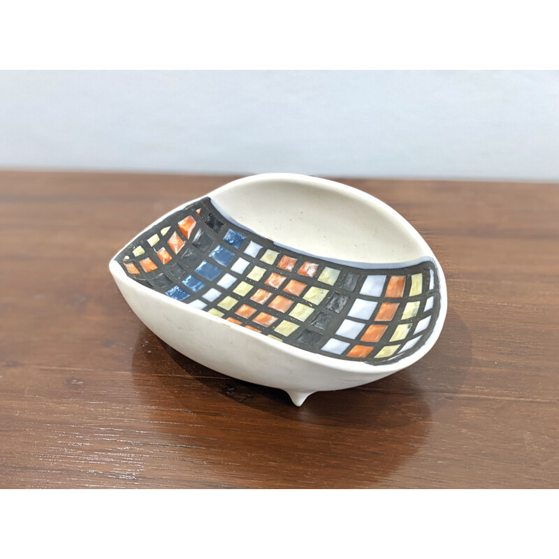 Vintage glazed ceramic bowl by Roger Capron, 1950s