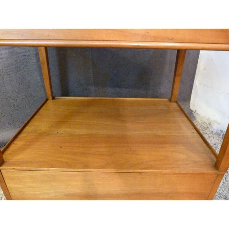 Small drawing desk and cabinet in cherry wood - 1930s