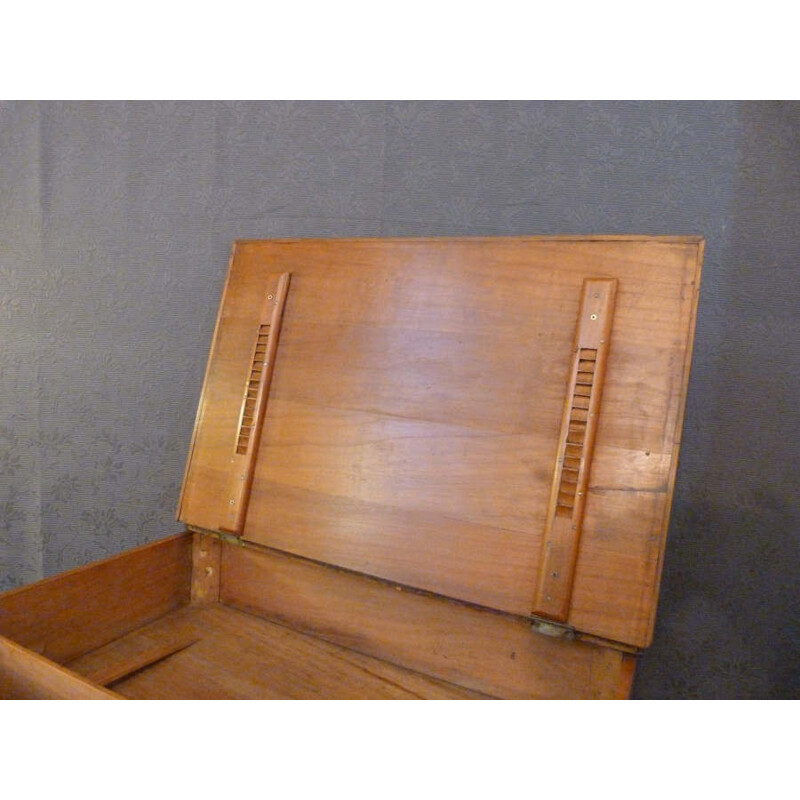 Small drawing desk and cabinet in cherry wood - 1930s