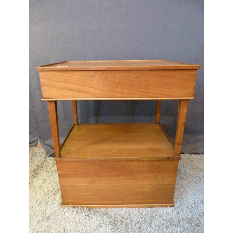 Small drawing desk and cabinet in cherry wood - 1930s